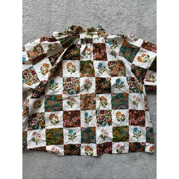 NWOT Olivia James floral patchwork top, Lrg $118, G11 - Picture 6 of 6